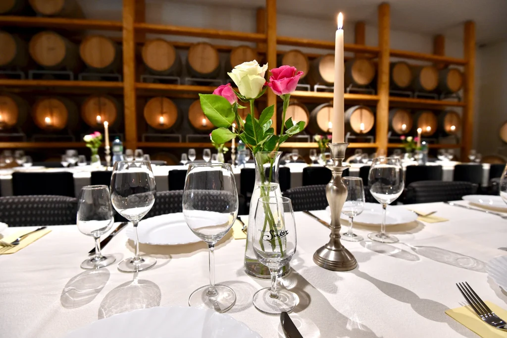 Barriquekeller Eventlokal Tisch